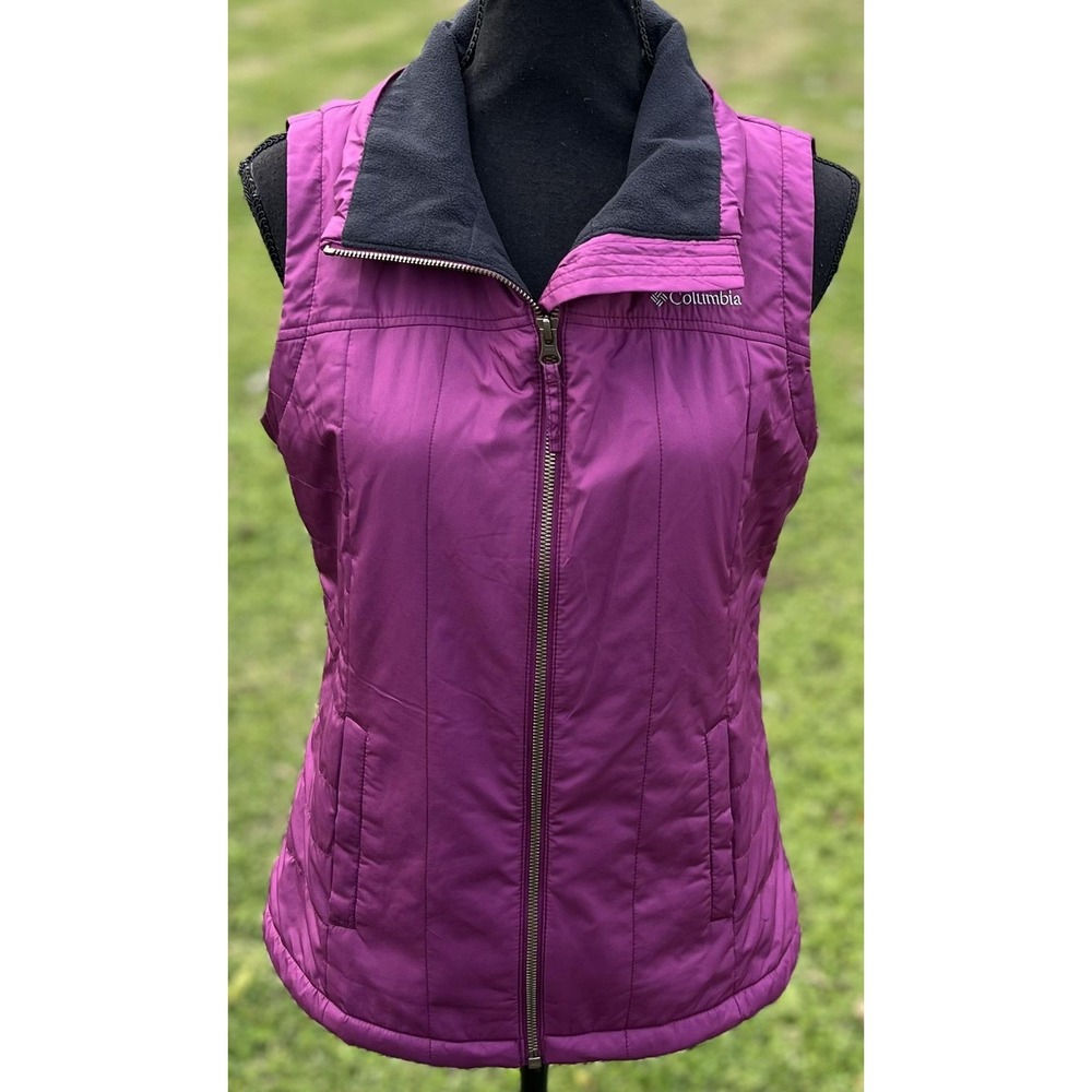 Columbia Vest Womens Small Purple Insulated Quilted Full Zip Puffer Outdoor